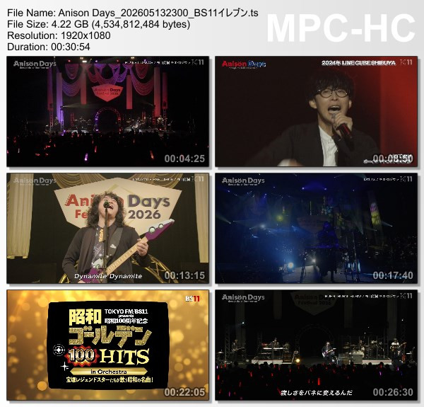 [TV-Variety] Anison Days – 2026.05.13