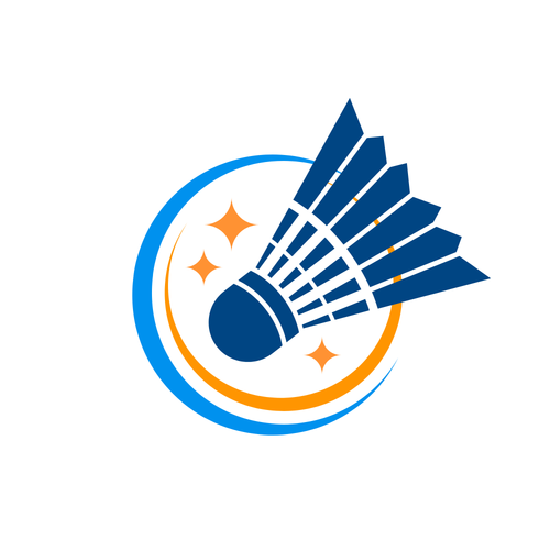 Blue and Orange Geometric Badminton Club Logo.png