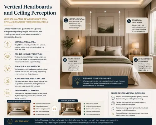 vertical headboards ceiling perception