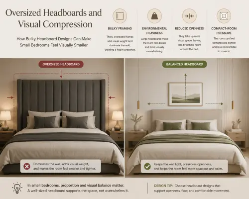 oversized headboards visual compression