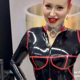 [im9.eu]latexannarosenmuller red lipstick neckcollar locked in latex 24 7 rubberdoll fuckdoll