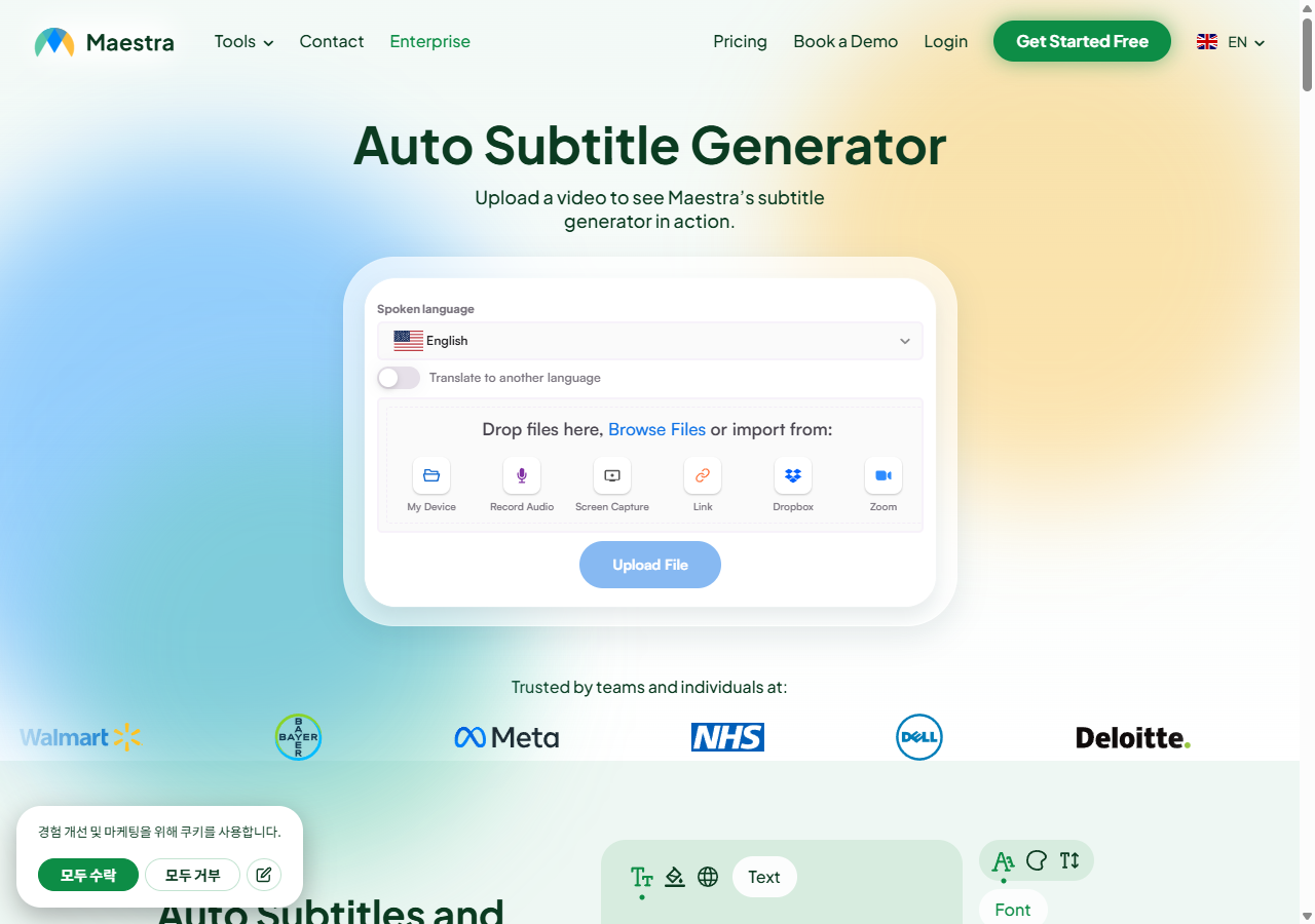 Maestra AI 자막 생성기