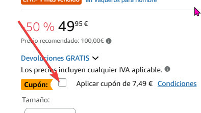 captura de pantalla de ayuda para conseguir la oferta temporal
