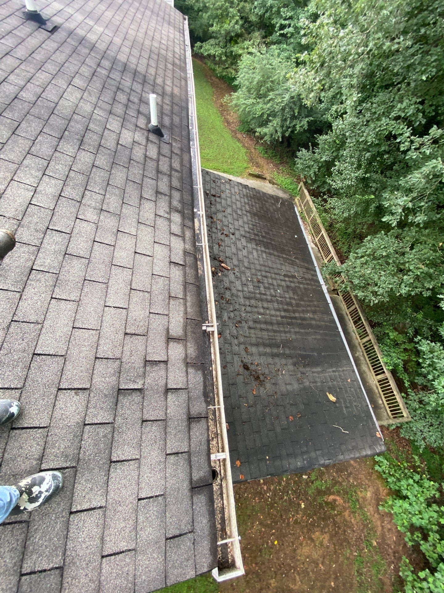 Clean gutters after professional gutter cleaning by Southern Exterior Cleaning in North Georgia