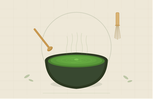 ceremonial matcha green tea bowl bamboo whisk linen flatlay.png