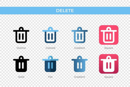 delete icon in different style delete icons designed in outline solid colored gradient and flat styl.jpg
