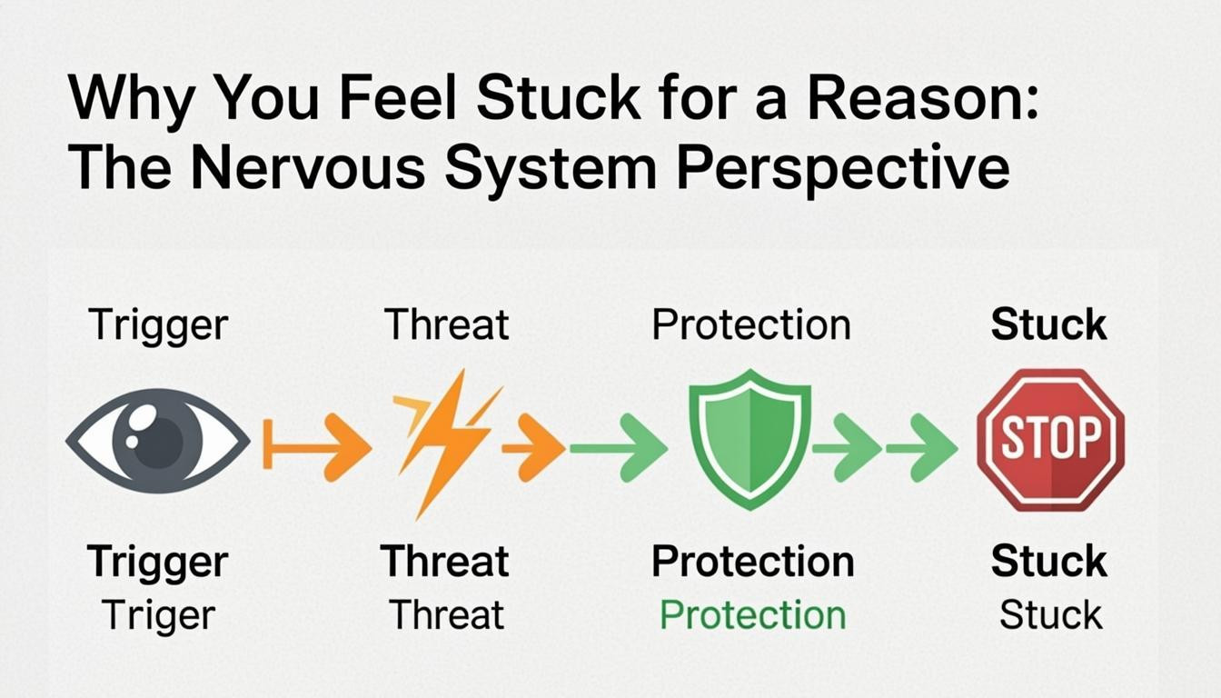 concept visual: Why You Feel Stuck for a Reason: The Nervous System Perspective