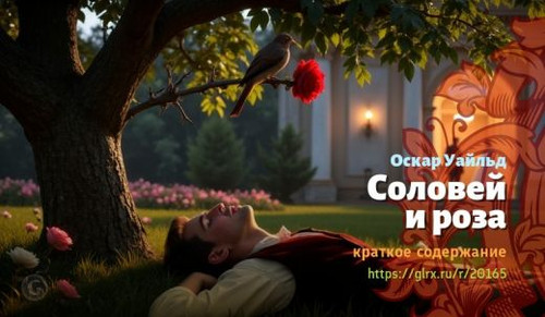 Читать краткий пересказ книги Оскара Уайльда «Соловей и роза». Соловей и роза, Уайльд, краткое содер.jpg