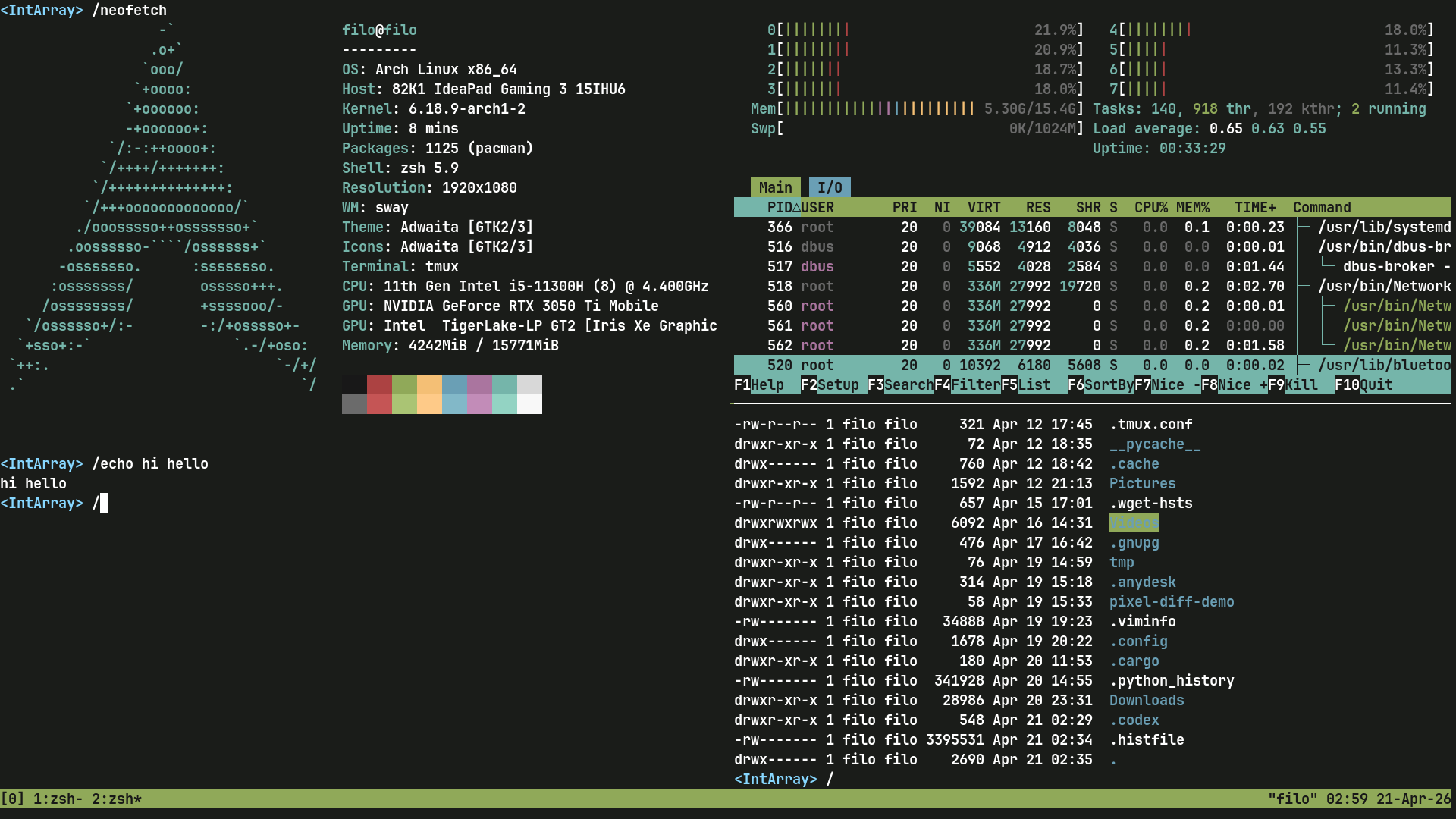 Latest screenshot from Radmir's system.