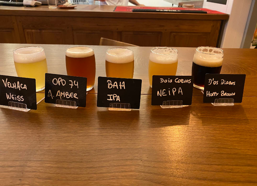 Beer tasting flight de 8 cervejas na Queen Ale Lisboa