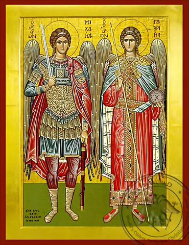 synaxis holy archangels michael gabriel byzantine icon 9232.jpg