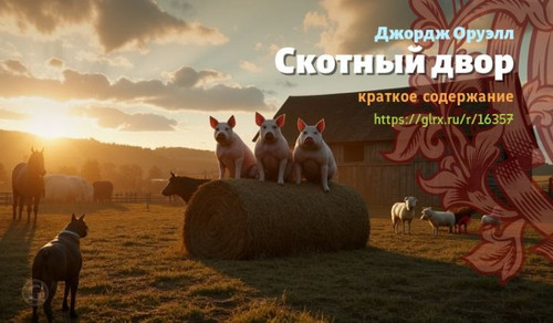 Читать краткий пересказ романа Джорджа Оруэлла «Скотный двор». Скотный двор, Оруэлл, краткое содержа.jpg