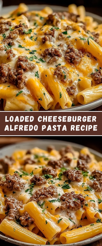 Loaded Cheeseburger Alfredo Pasta Recipe.2