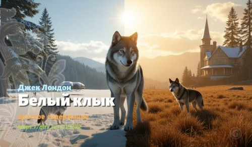 Читать краткий пересказ рассказа Джека Лондона «Белый клык». Белый клык, Джек Лондон, краткое содерж.jpg