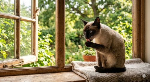 Cat licking paw in a window.jpg