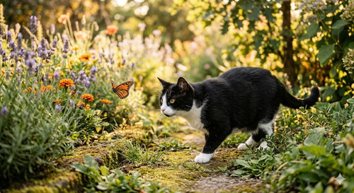 black cat in a mossy garden.jpg