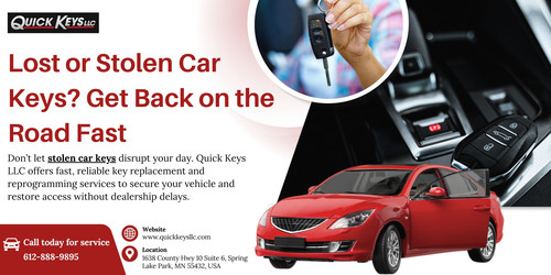 Don’t let stolen car keys disrupt your day. Quick Keys LLC offers fast, reliable key replacement and reprogramming services to secure your vehicle and restore access without dealership delays.

https://quickkeysllc.com/someone-stole-my-keys-what-now/