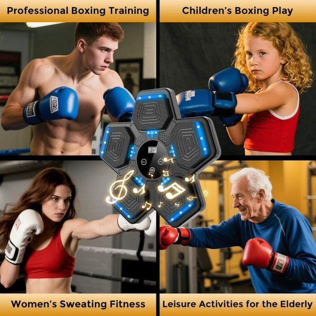 LOLBOX Music Boxing Machine for Adults & Kids - Smart Punching Machine with Boxing Gloves, Wall Boxing Punching Pad for Home, Office, Gym (Upgraded Version)