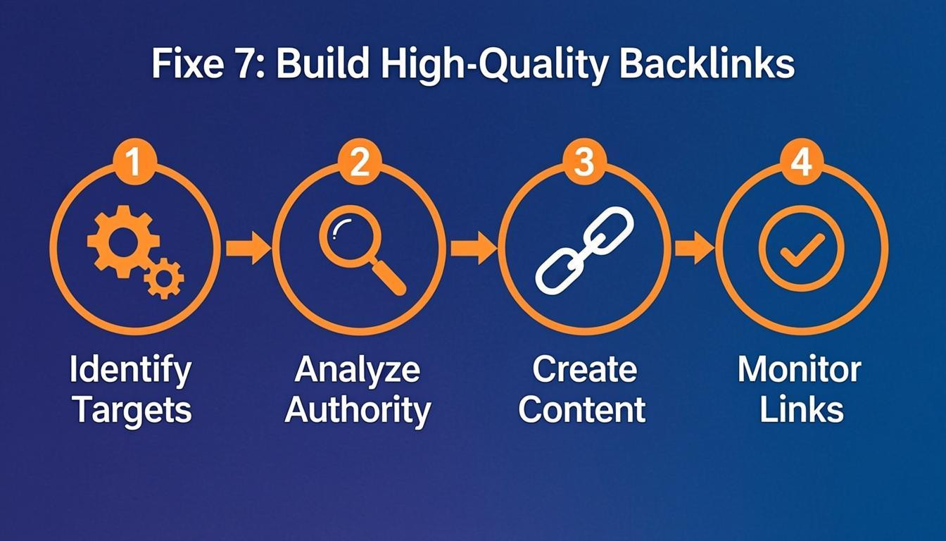 tutorial visual: Fixe 7: Build High-Quality Backlinks