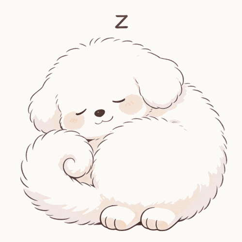 小白 晚安蜷睡.gif