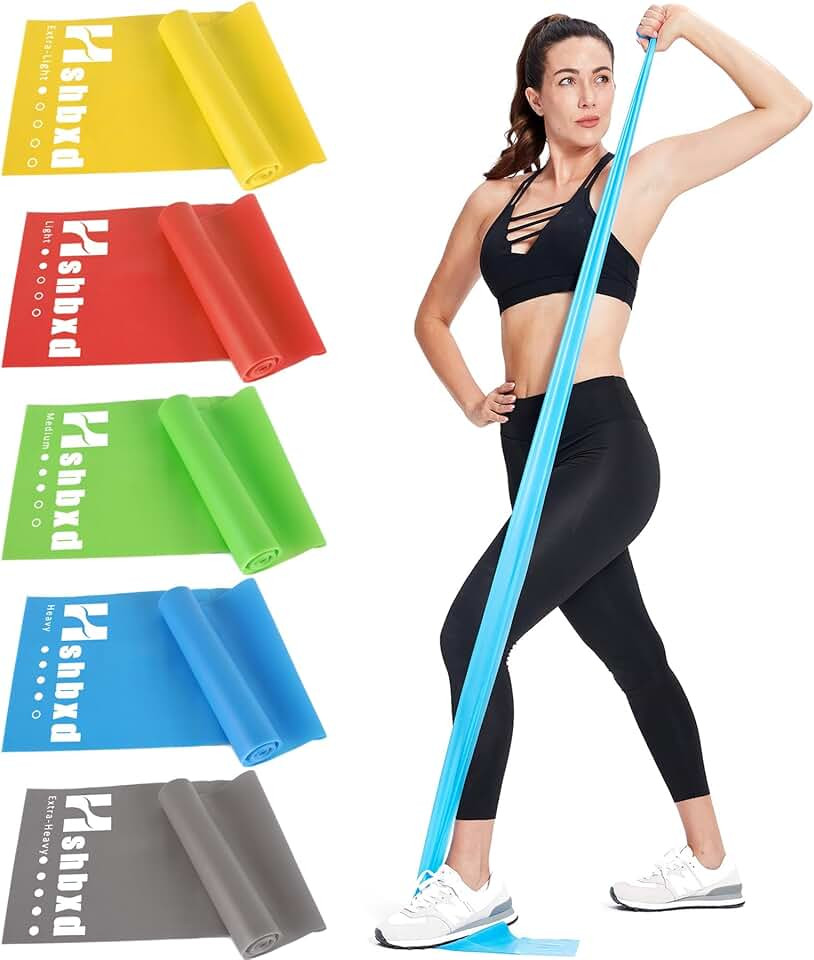 Resistance Bands for Working Out, Physical Therapy Bands, Latex Free Elastic and Exercise Bands Set for Stretching, S...