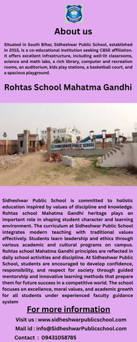 Rohtas School Mahatma Gandhi Inspired Education at Sidheshwar Public School Rohtas India.jpg
