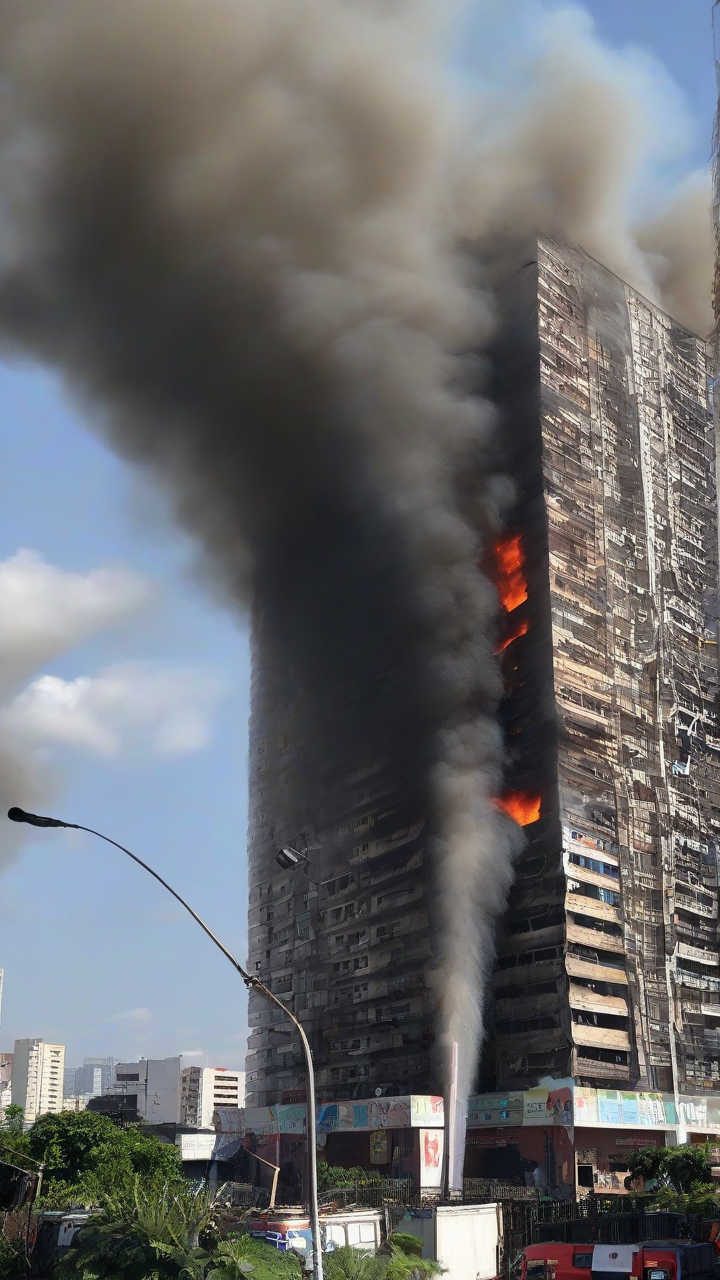 Fire hits residential building in Manila
