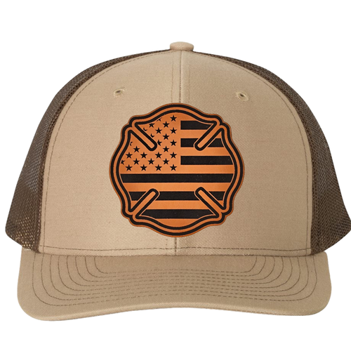 richardson 112 hat Maltese Cross khaki coffee.png