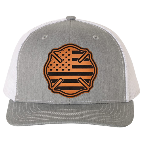 richardson 112 hat Maltese Cross heather grey white.png