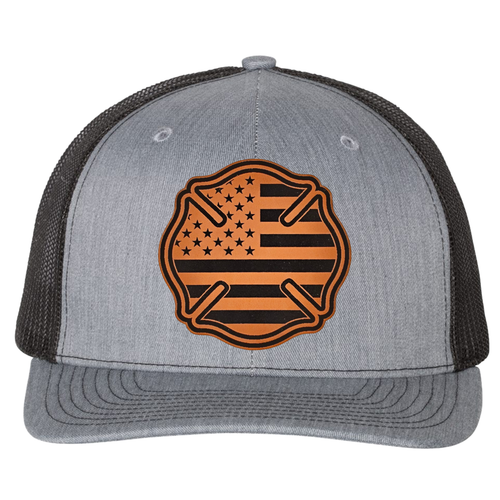 richardson 112 hat Maltese Cross heather grey black.png