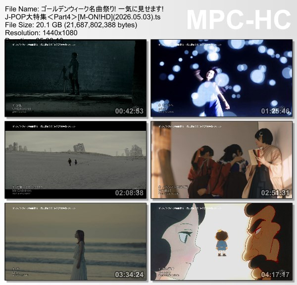 [TV-Variety] ゴールデンウィーク名曲祭り! 一気に見せます! J-POP大特集＜Part4＞[M-ON!HD] – 20260503