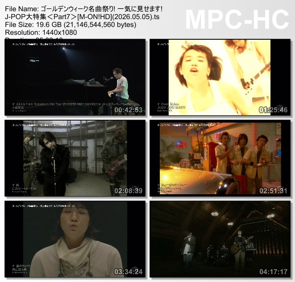 [TV-Variety] ゴールデンウィーク名曲祭り! 一気に見せます! J-POP大特集＜Part7＞[M-ON!HD] – 20260505