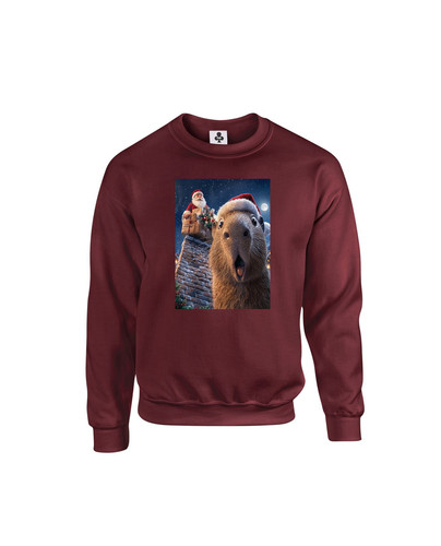 C367 santa capybara+Sweat Burgundy.jpg