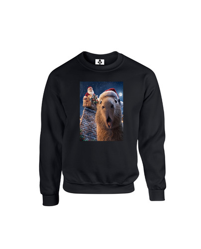 C367 santa capybara+Sweat Black.jpg