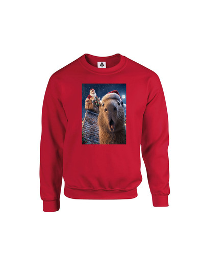 C367 santa capybara+Sweat Red.jpg