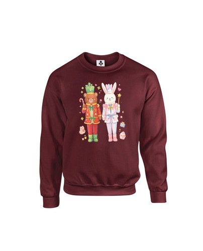 c578 bear and bunny nutcracker+Sweat Burgundy.jpg