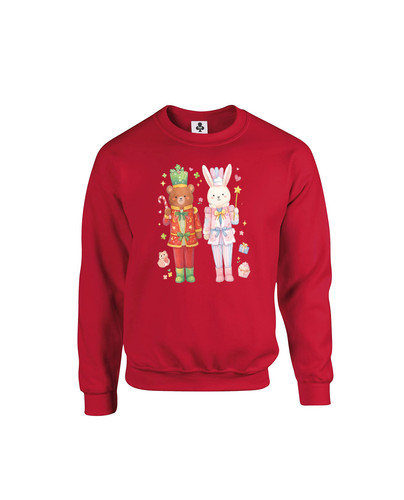 c578 bear and bunny nutcracker+Sweat Red.jpg