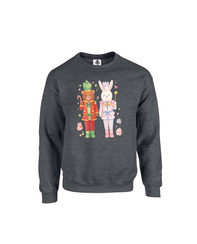 c578 bear and bunny nutcracker+Sweat Dark Heather.jpg