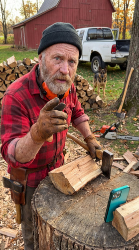 masc m03 white chainsaw firewood up.jpg