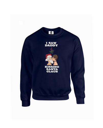 c568 daddy kissing santa+Sweat Navy.jpg