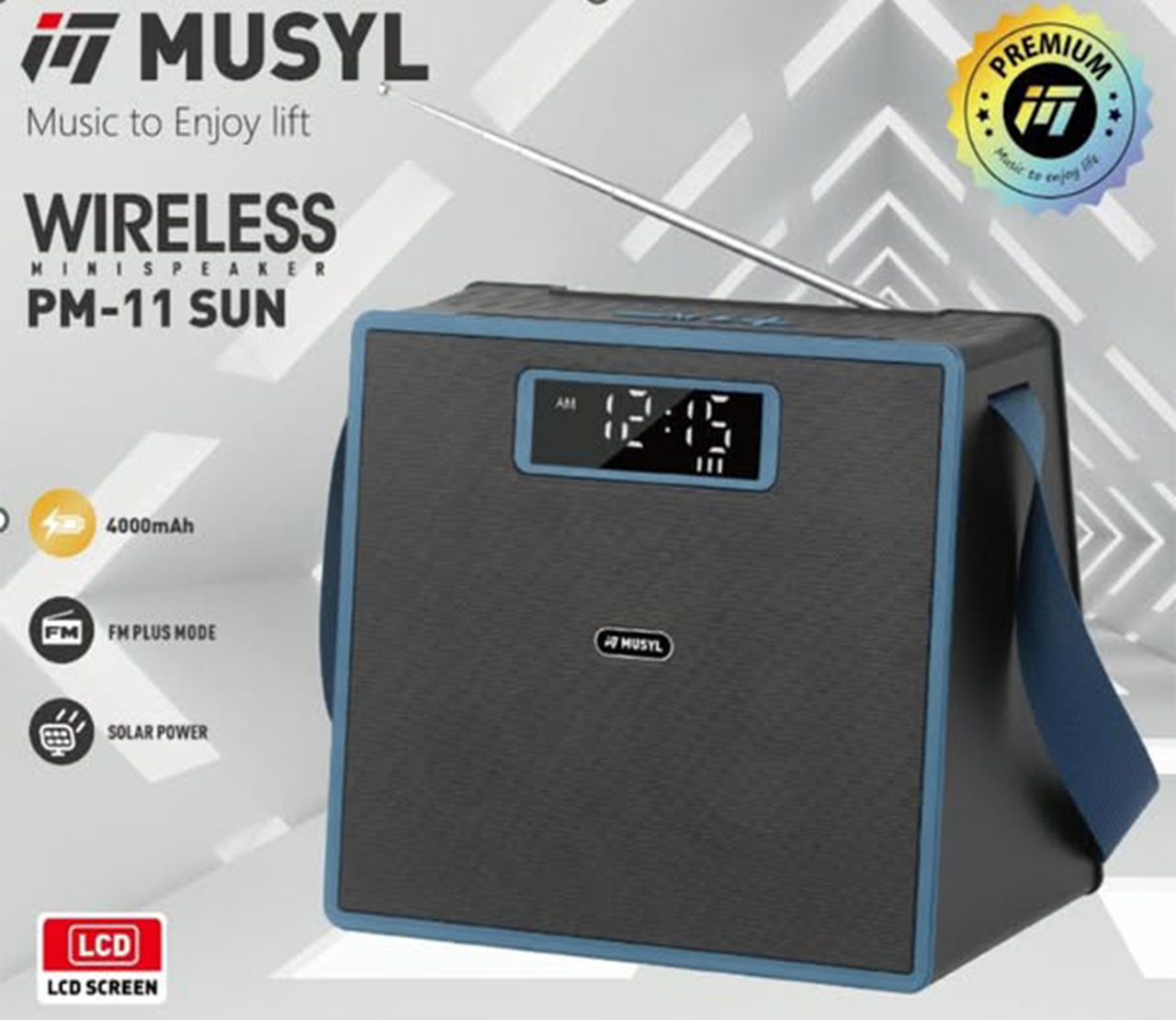 MUSYL PM-11 SUN – Enceinte Bluetooth portable avec recharge solaire