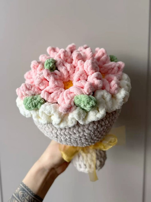 Букет крючком, букет вязаный, цветы крючком, вязаные цветы, crochet bouquet, crochet flowers.jpg