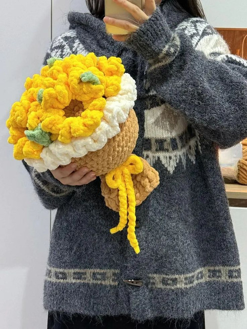 Sunflower Bouquet Crochet PDF Pattern Step by Step Crochet Bouquet Tutorial for Beginner Easy Croche.jpg