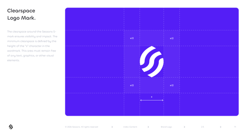 Seasons v2 Clearspace Logo Mark — Exclusion Zone (s-Height Rule) Brand Guidelines.png