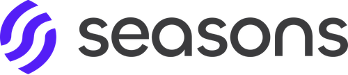 Seasons v2 Horizontal Logo Lockup — Dark+Color Variant (Purple Mark + Dark Wordmark, SVG).png