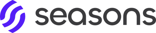 Seasons v2 Horizontal Logo Lockup — Dark+Color Variant (Purple Mark + Dark Wordmark, SVG).png