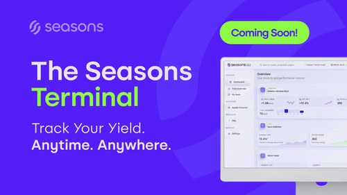 The Seasons Terminal — Product Teaser ("Coming Soon!") with Dashboard Mockup.png