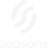 Seasons v2 Vertical Logo Lockup — White Variant (For Dark Backgrounds, SVG)