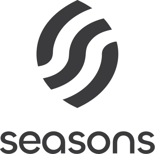 Seasons v2 Vertical Logo Lockup — Dark / Grayscale Variant (SVG).png