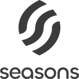 Seasons v2 Vertical Logo Lockup — Dark / Grayscale Variant (SVG)